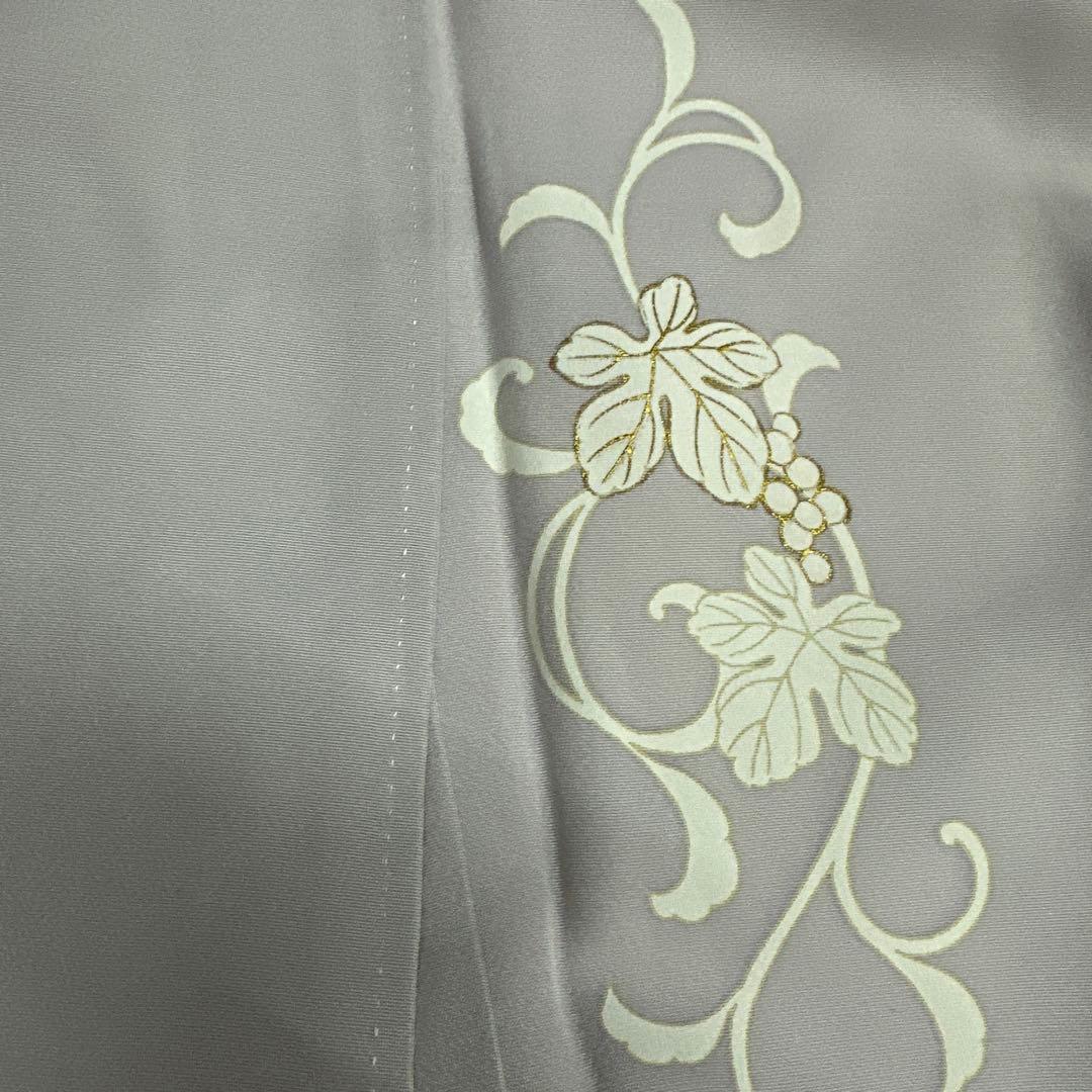 岩下志麻 葡萄唐草 薄紫 訪問着 付下げ 落款あり