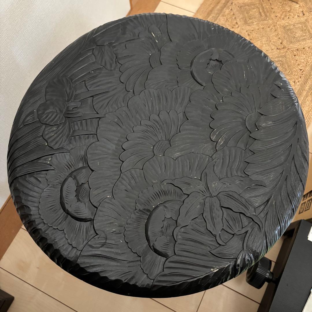 日光彫 丸テーブル サイドテーブル ミニテーブル 伝統工芸