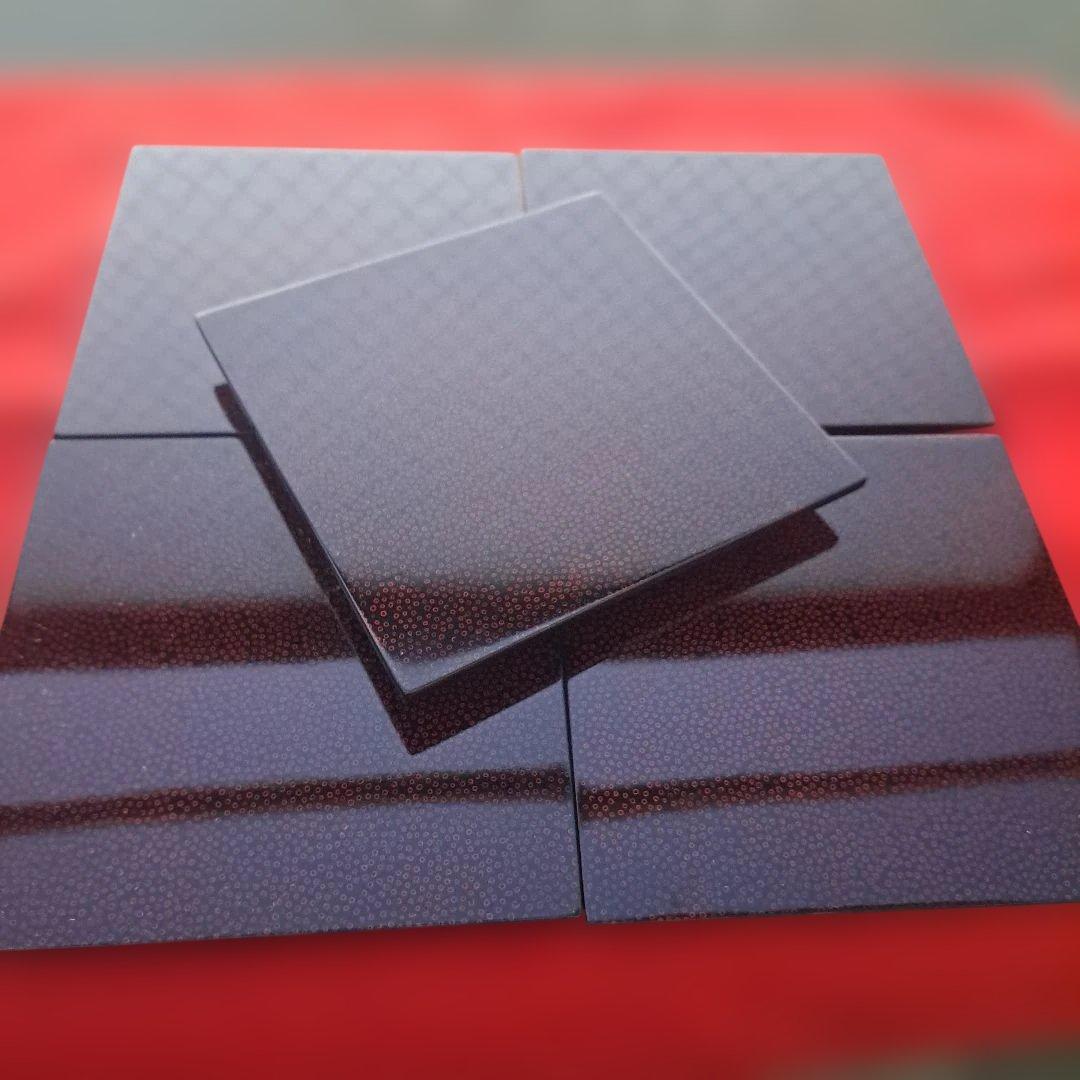 【津軽塗　七々子塗　角銘々皿×5客】堅地　長期保管品