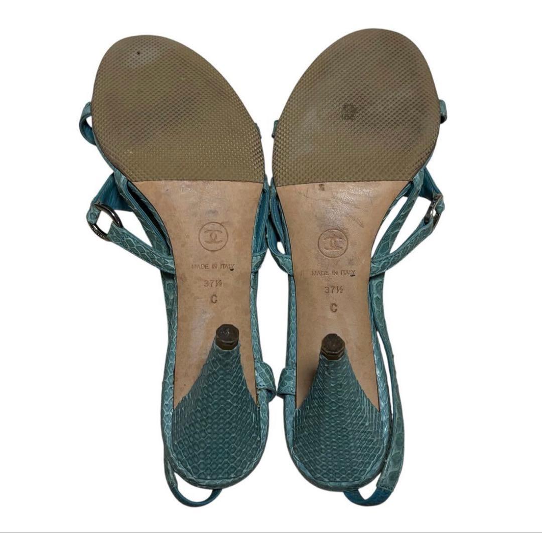 CHANEL シャネル ココマーク スタッズ サンダル 37 1/2