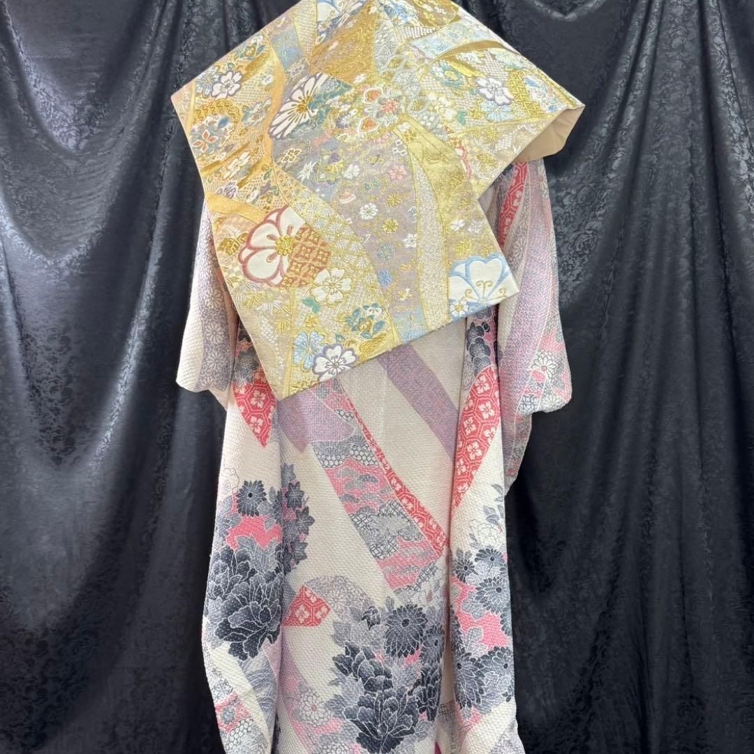 藤娘きぬたや　美品　総絞り　本絞り　熨斗　名品　白地　フルセット　振袖　振り袖