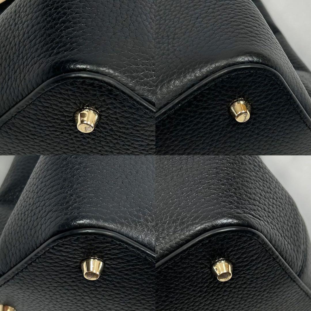 【極美品/付属品完備】フルラ 2way ダフネ ショルダーバッグ レザー 黒