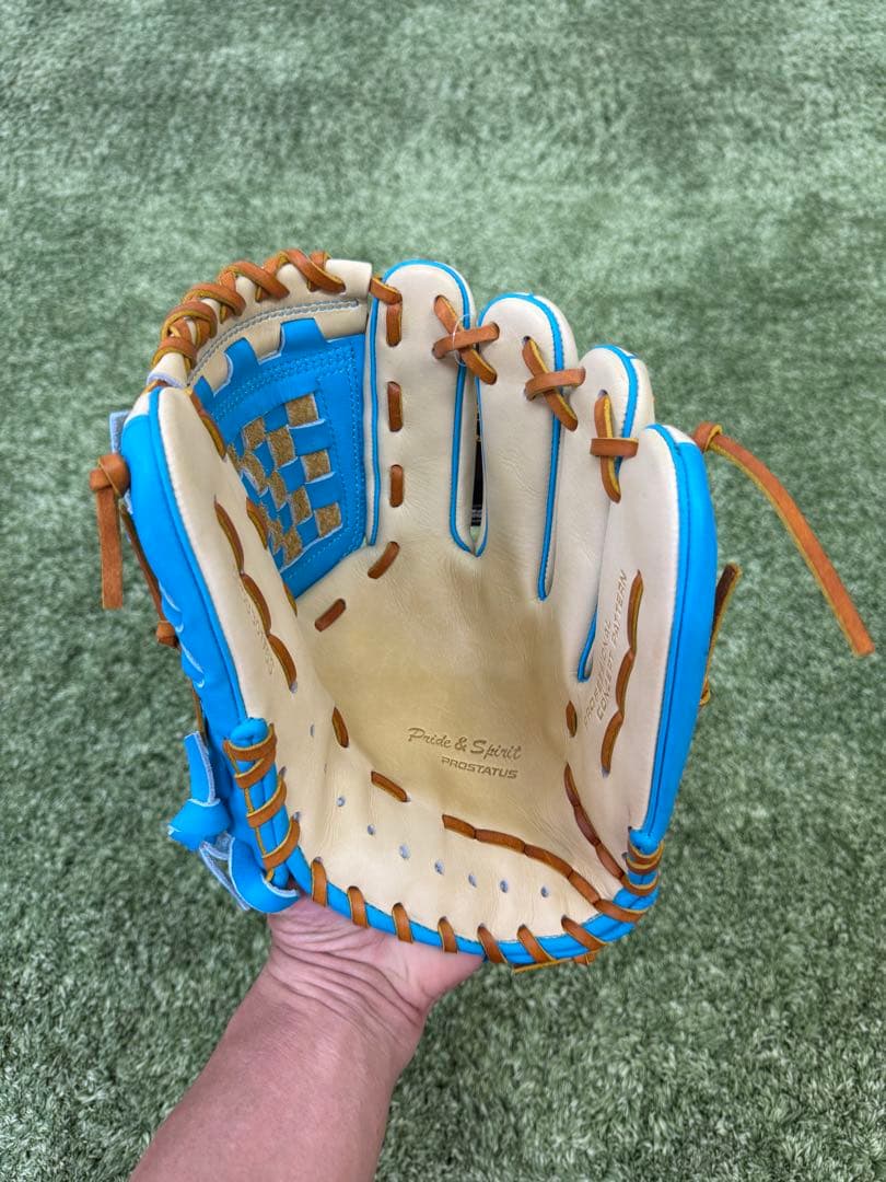 ✨源田モデル✨ZETT PROSTATUS 軟式グローブ ベージュ/ブルー
