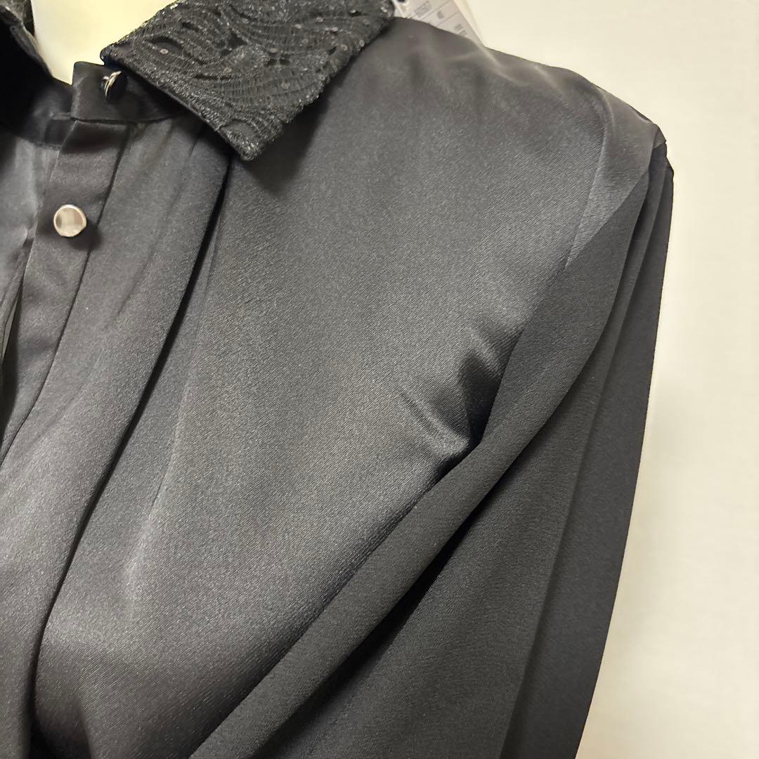 モラビトスペル　黒色ブラウス（襟レース）　タグ付新品未使用　2025冬購入品