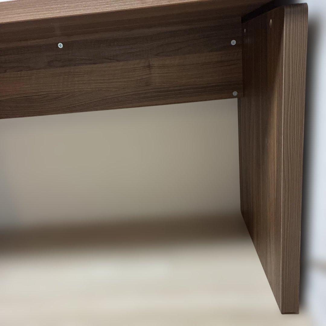 白井産業　ブラウン木製シンプルデスク 120cm幅 組立品　美品