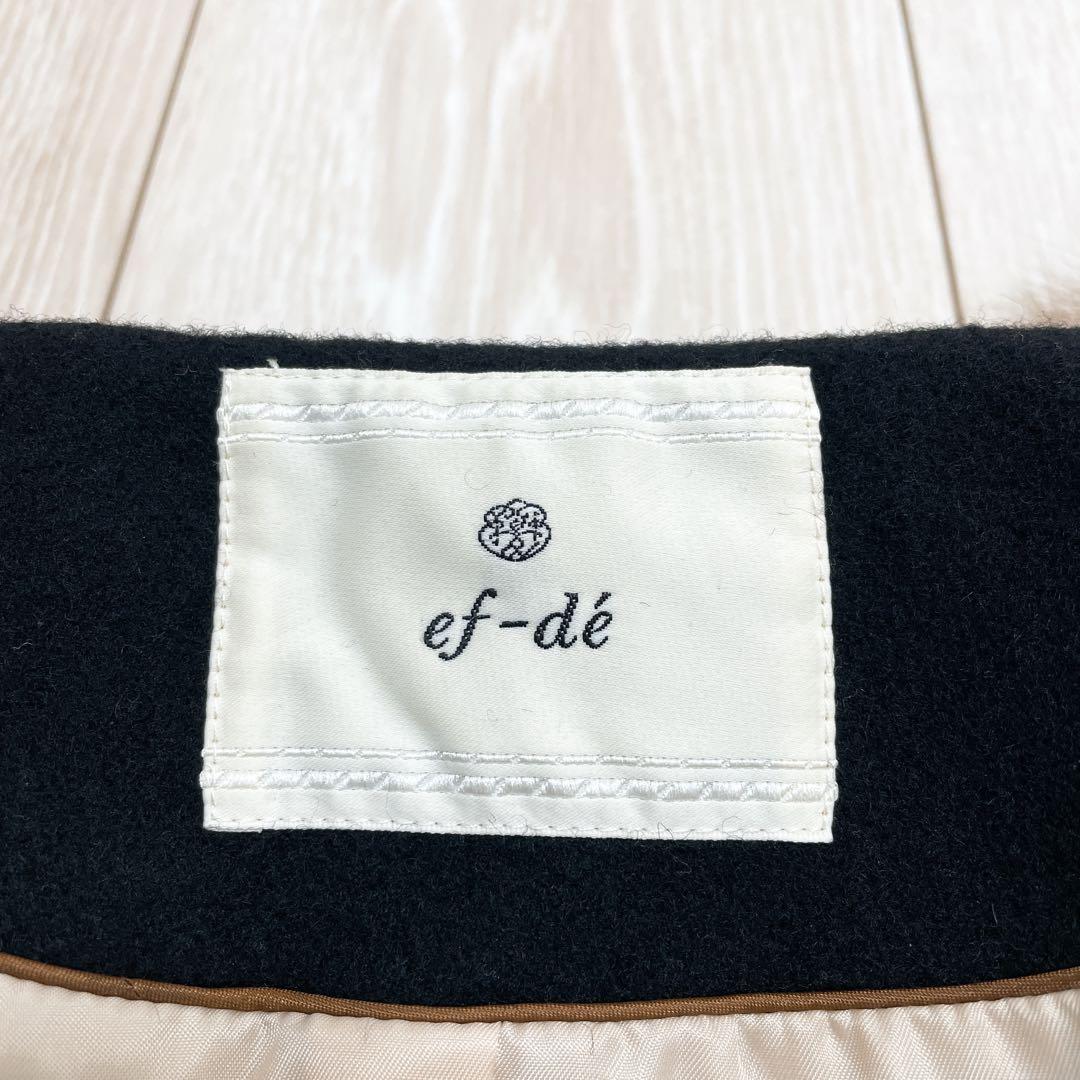 ef-de エフデ フォクスファーコート 黒 大きいサイズ 秋冬 上品素敵