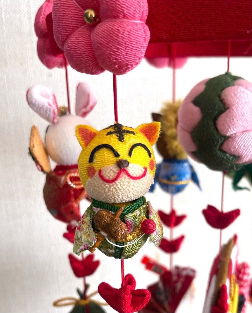 吊るし飾り (十二支) 木目込みまり(桜)