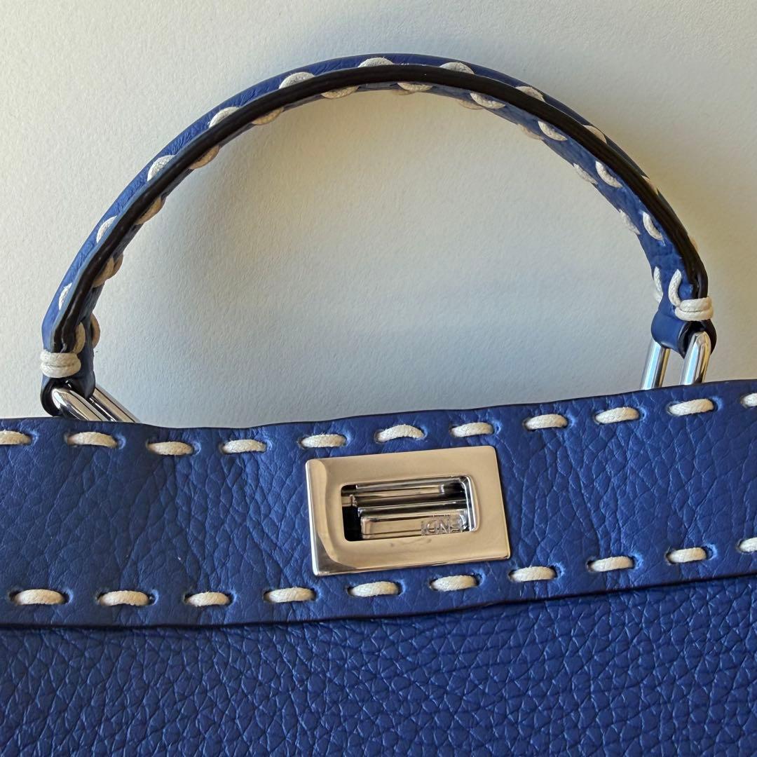 FENDI ピーカブー　セレリア ミニ　2WAYハンドバッグ ブルー