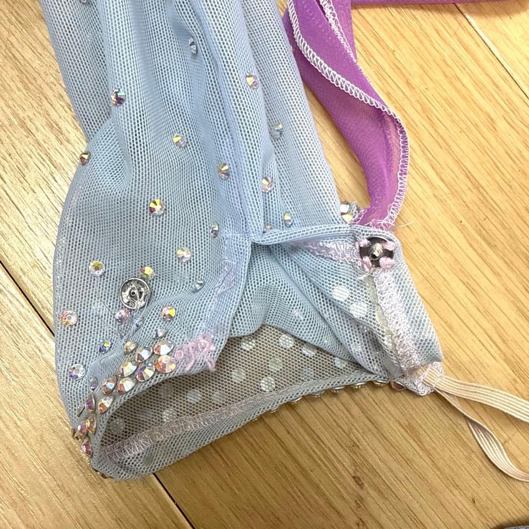 6313★白樺ドレス★M 紫 スワロミックス スタンダードドレス 社交ダンス