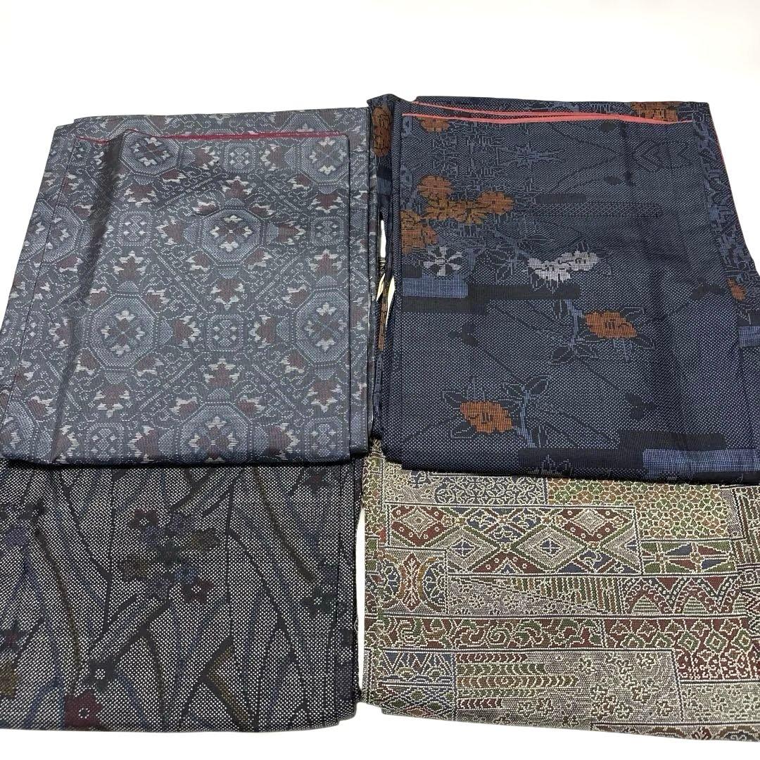 正絹　紬の着物　11枚セット　まとめ売り　リメイク材料用　大島紬　染め紬　民芸紬