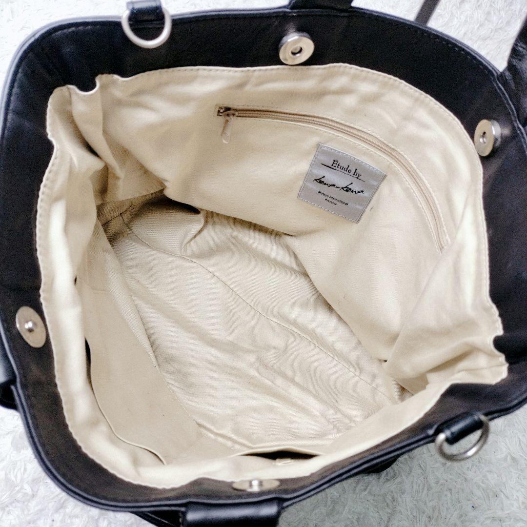 【希少】カワカワ　オールレザー　ブラック　ハンドバッグ　トートバッグ