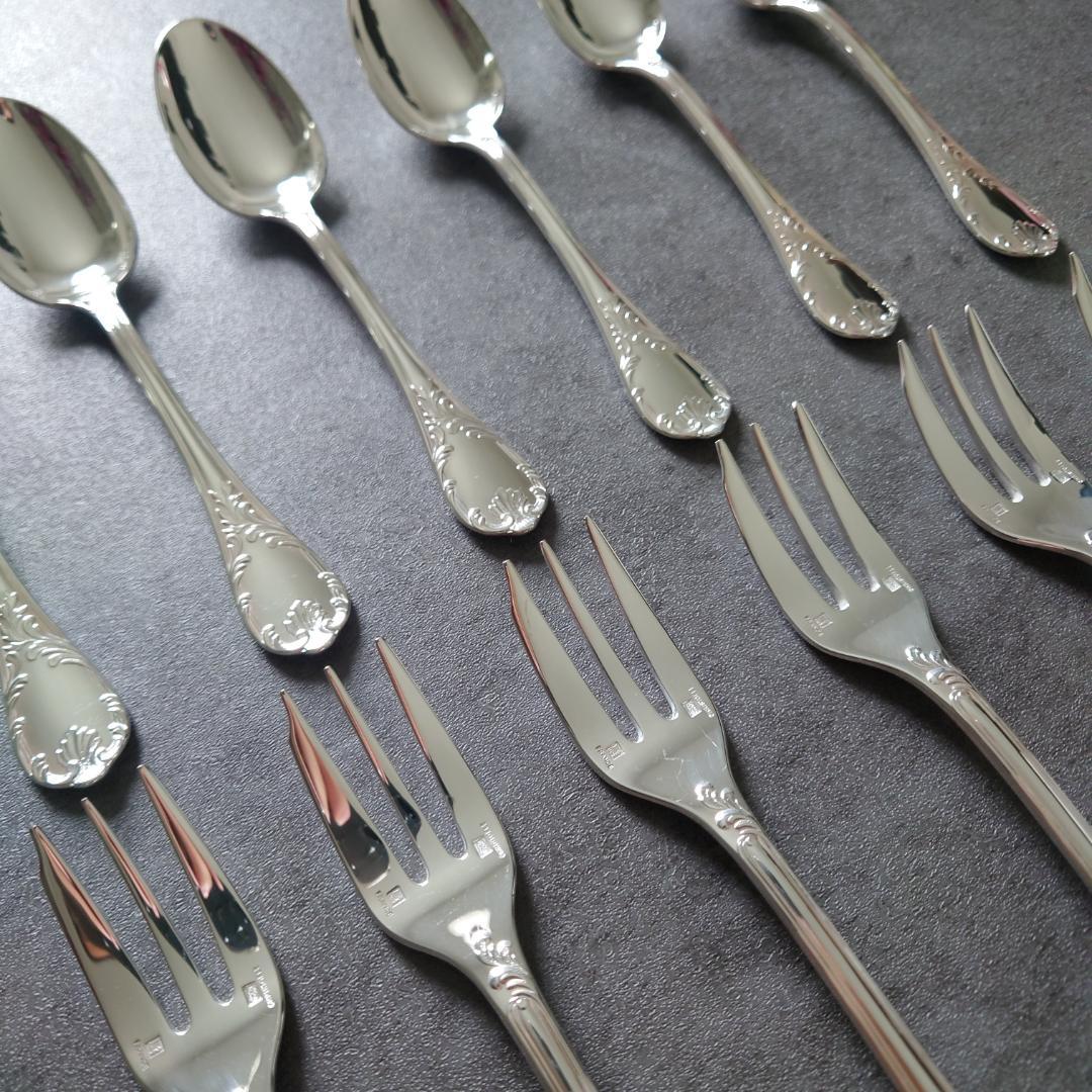 極美品 クリストフル マルリー ケーキフォーク コーヒースプーン 12点 箱付き