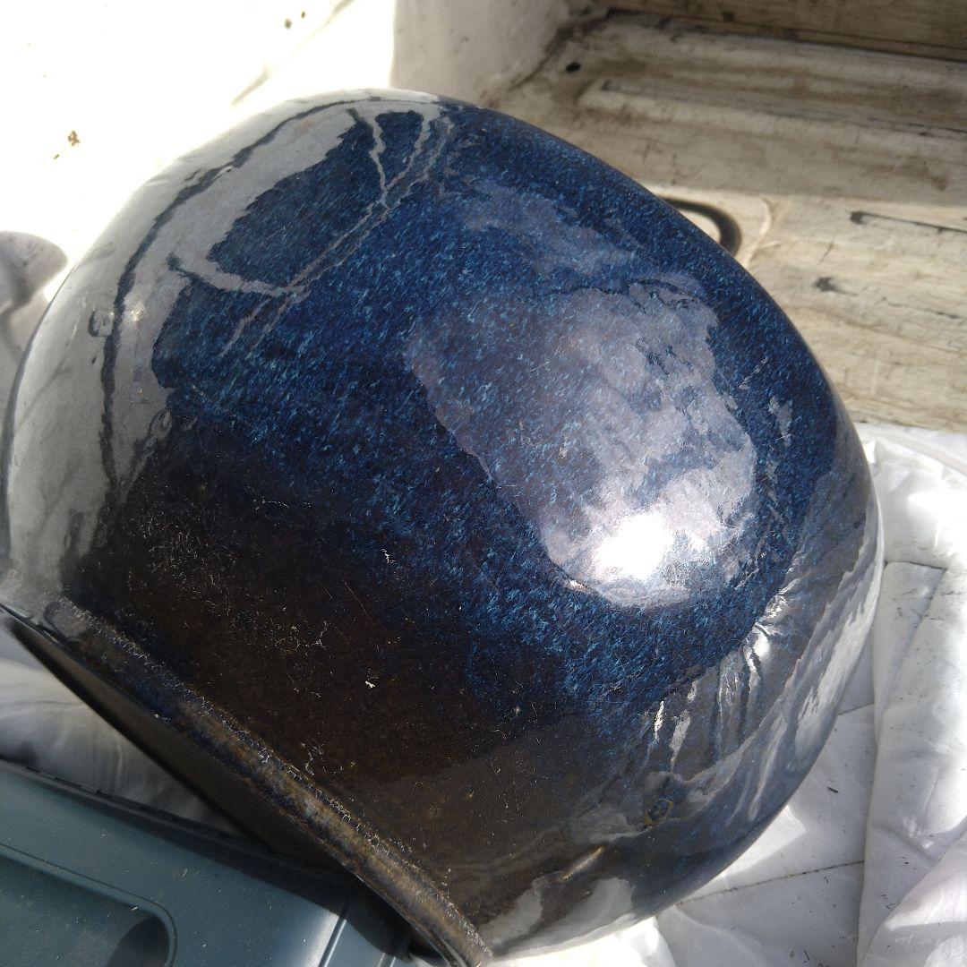 海鼠釉 火鉢 濃紺 陶器製 水鉢 直径約36cm