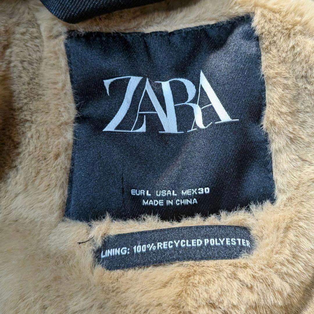 【極美品】ZARA モッズコート 黒 ファー 極暖 L