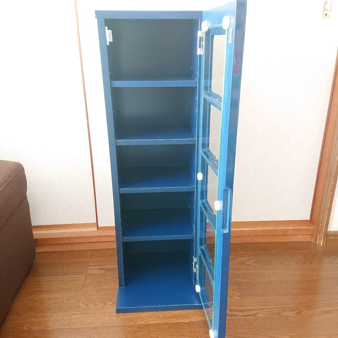 希少青色廃盤商品　木製山善CDタワー　FCDT-2680 DSG 濃いブルー