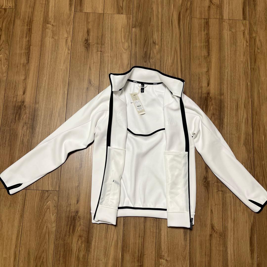 【新品タグ付】アディダス　白シンプルジャケット スポーツウェア Ｌサイズ