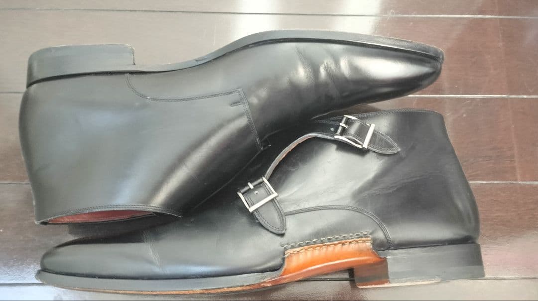 MAGNANNI ダブルモンクレザーチャッカブーツ ブラック 15541