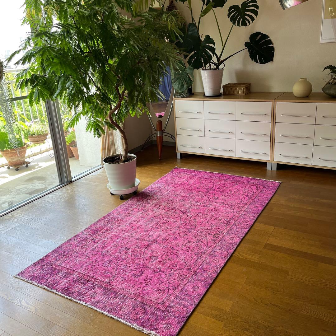 Punch(ᵔᴥᵔ)さん専用 トルコヴィンテージラグNo.94マゼンタピンク