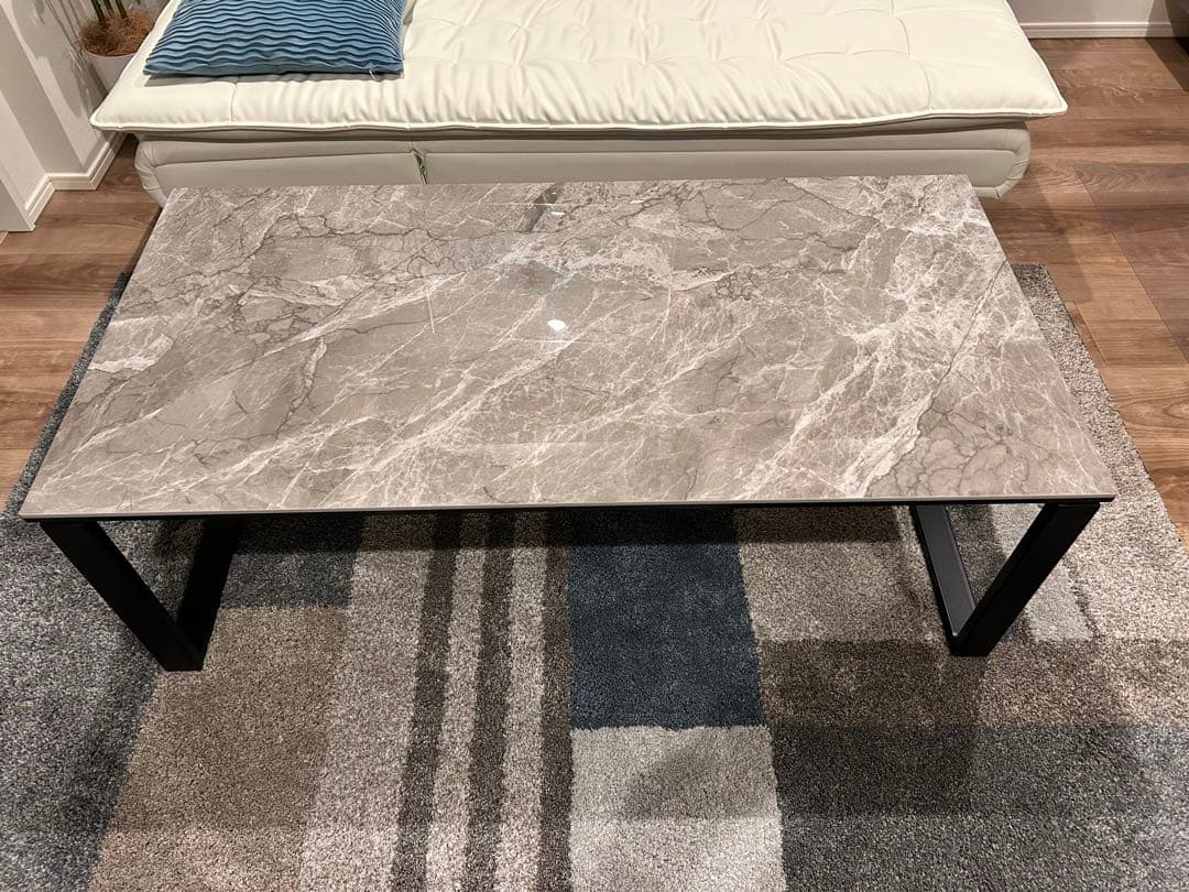 センターテーブル(セーラル120 CHN GY) 大理石調