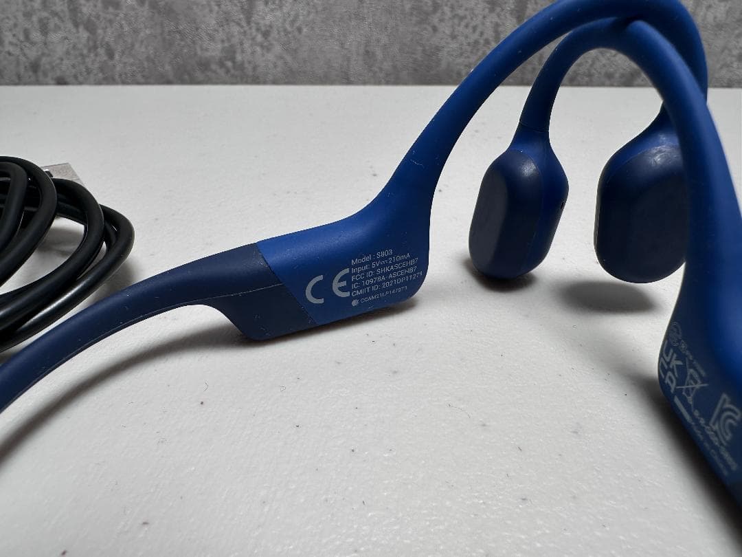 Shokz OpenRun ブルー 骨伝導イヤホン 正常動作品