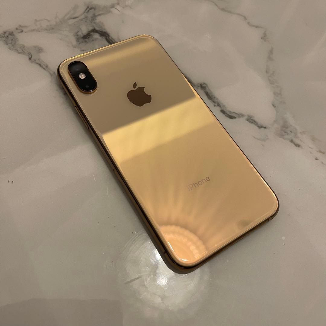 【超美品】iPhoneXs ゴールド 本体 256GB 新品同様本革ケース付