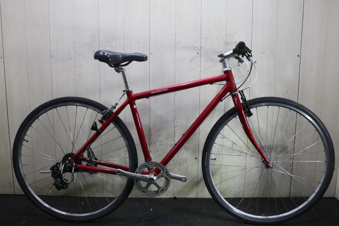 あさひ製WEEKEND アルミ 700C シマノ7速 460mm RED クロス