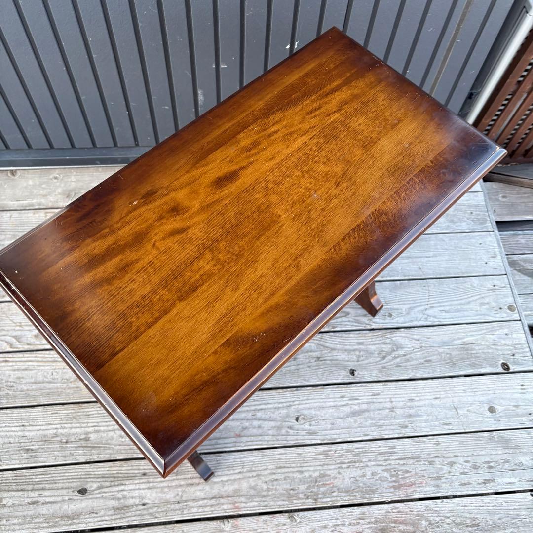 カリモク コロニアル マガジンラック付き サイドテーブル 木製 昭和レトロ古家具