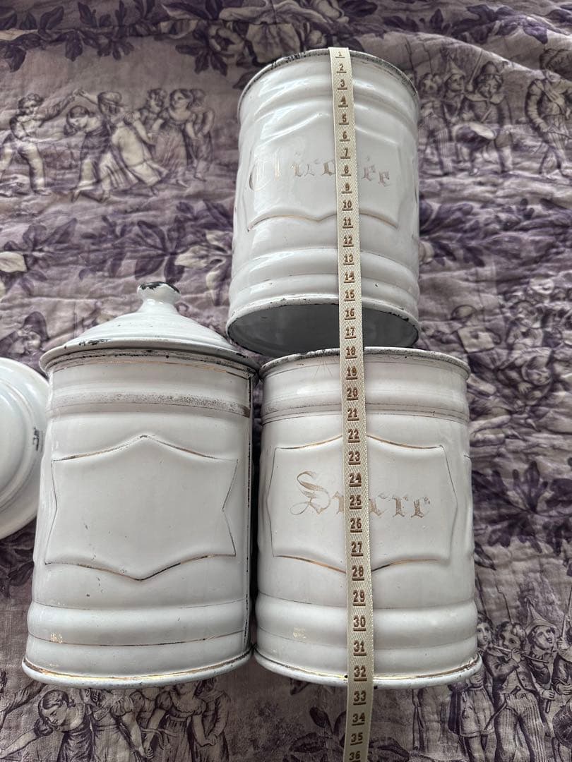 アンティーク　ホーロー　キャニスター　セット　フランスアンティーク