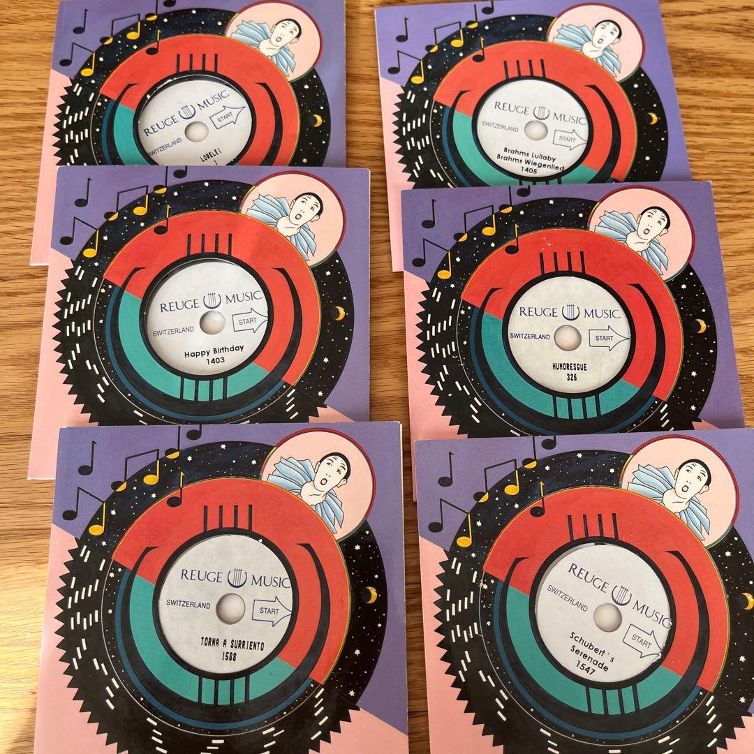 【貴重】REUGE MUSIC ディスクオルゴール 音楽ディスク14枚付き