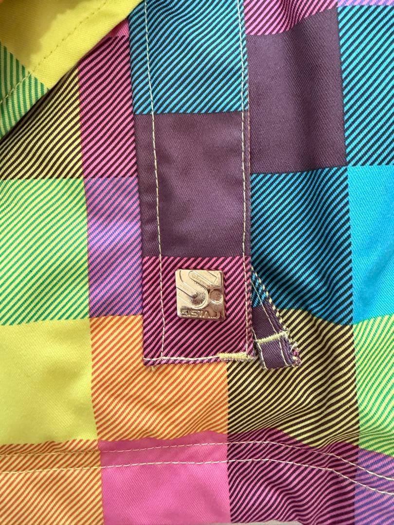 Sista.J マルチカラー チェック柄 スノーボードウェア