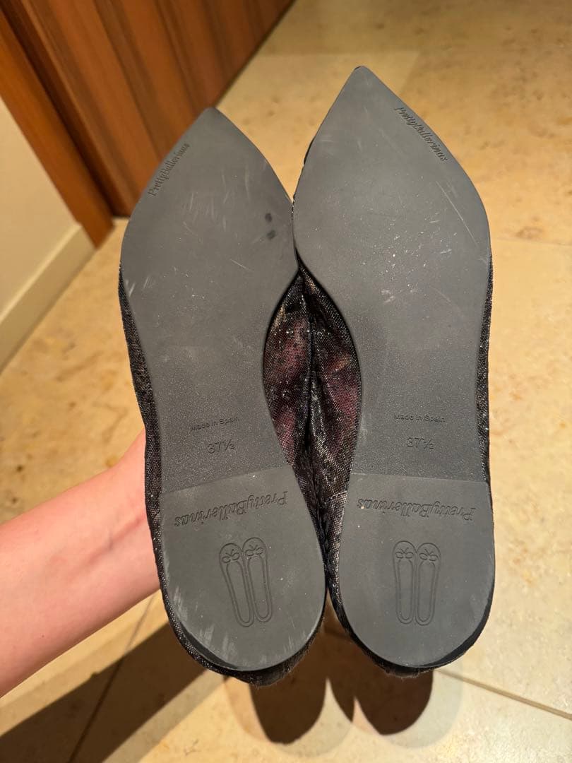 『美品』プリティバレリーナ　バレエシューズ　レオパードブラック　37.5