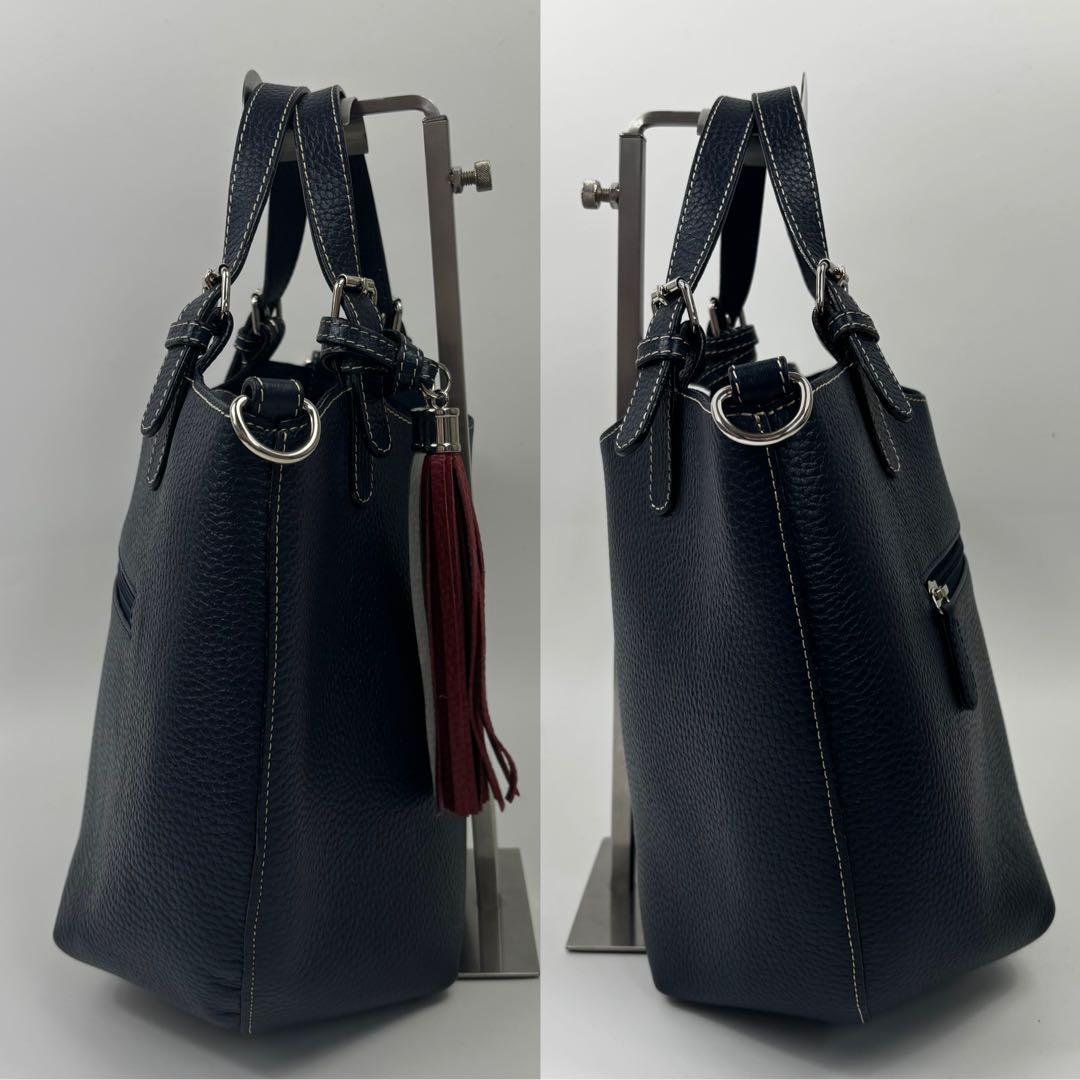 キタムラ 2WAY ネイビー ショルダーバッグ ハンドバッグ