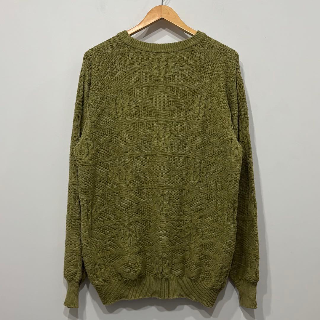 イングランド 製 Burberry's ロゴ ケーブル ニット 40 カーキ