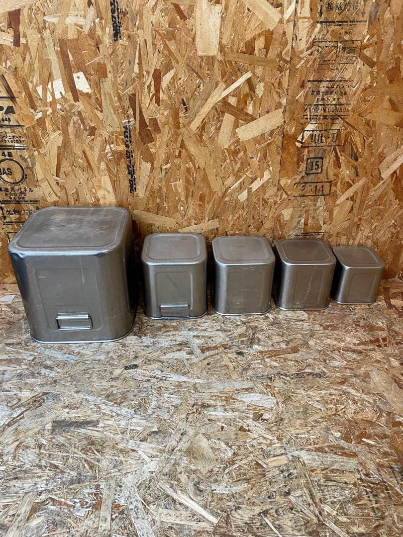 C(7587) ユキワ 深型 角キッチンポット 5個 ステンレス 業務用 厨房用