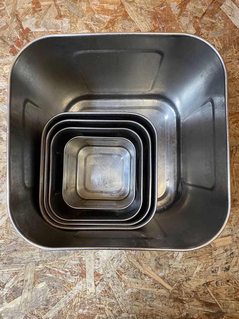 C(7587) ユキワ 深型 角キッチンポット 5個 ステンレス 業務用 厨房用