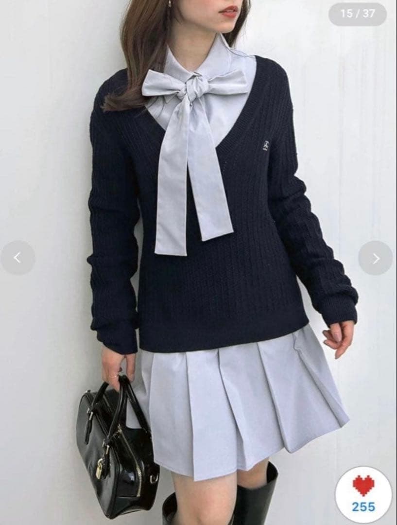 SNIDEL シャツコンビチュニック ネイビー 01