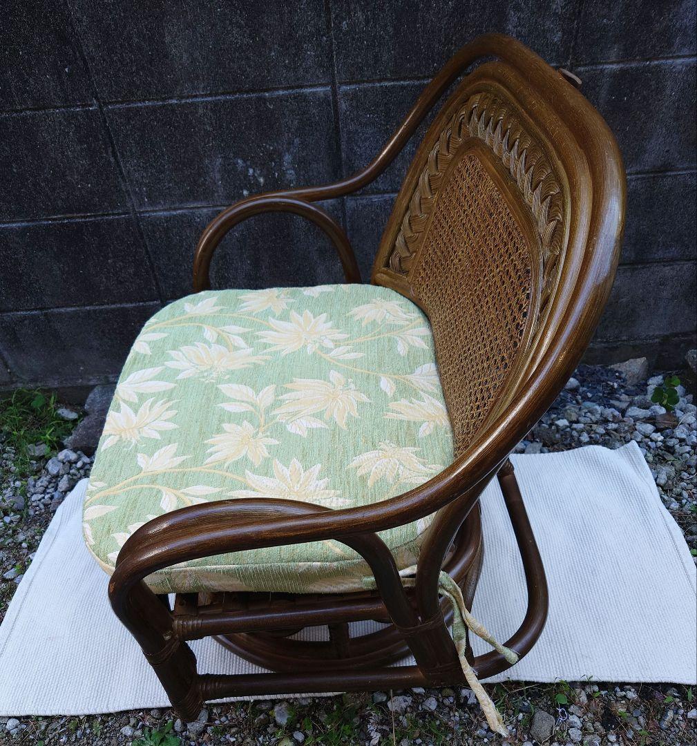 木製 ラタン 籐 藤 回転椅子 座椅子 イス いす ベンチ chair チェア