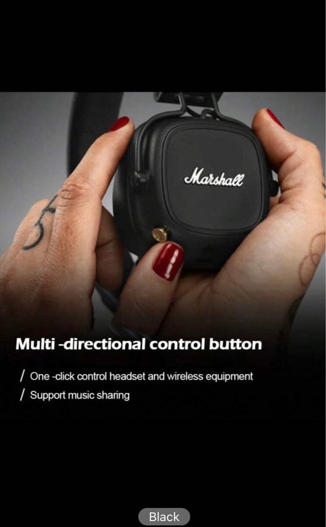 新品 Marshall IV ワイヤレスヘッドホン ブラック