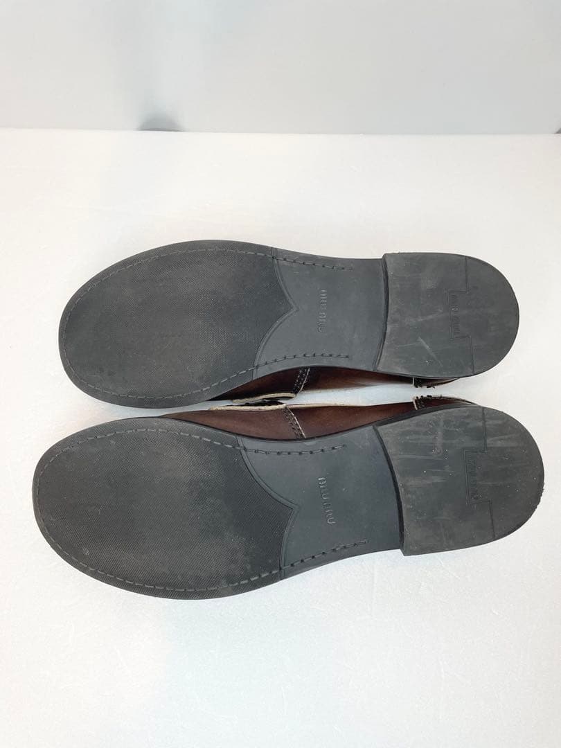 MiuMiu ヴィンテージ加工 (ブラウン) ペニーローファー 25cm