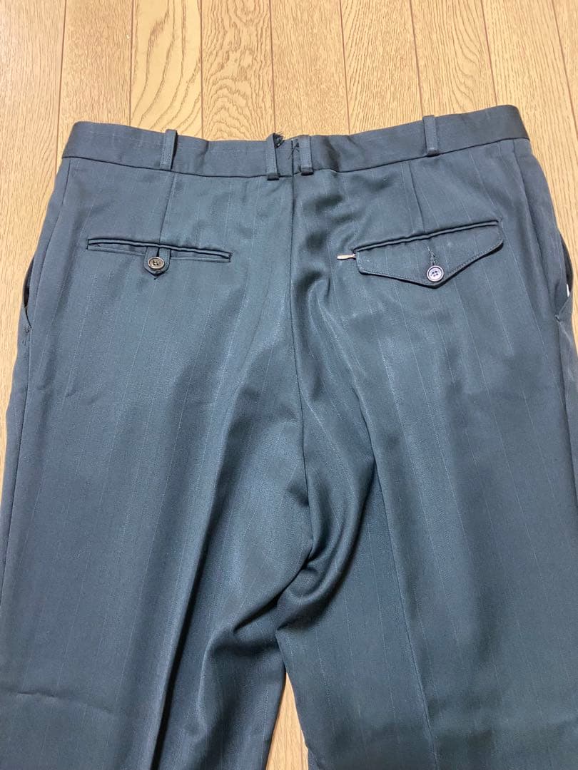 【稀少】スーツ　セットアップ　古着ビンテージ　ダークグリーン　ジャケット　式