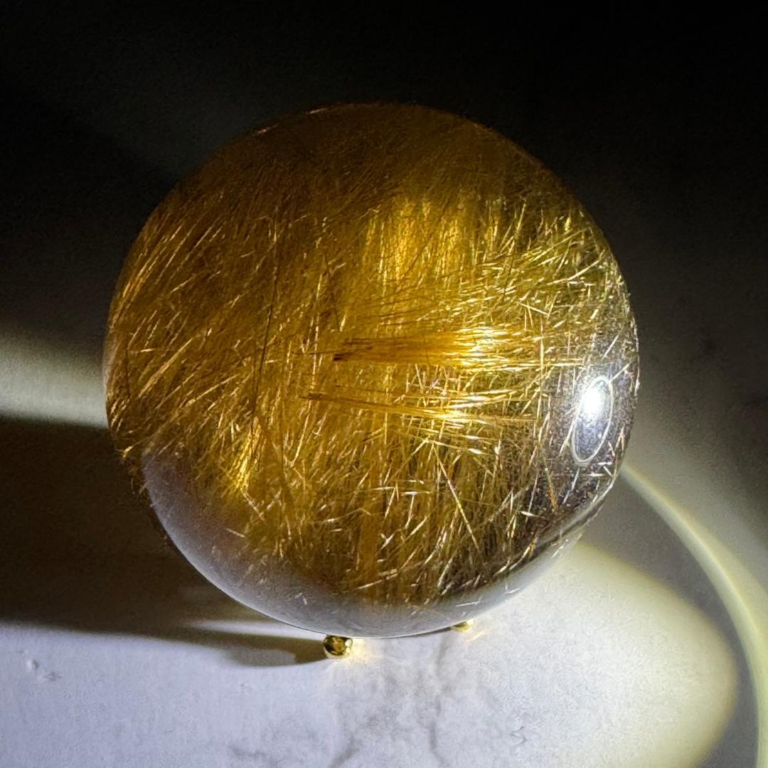 金運アップ◇ゴールドルチルクォーツ◇丸玉　約40.2㎜
