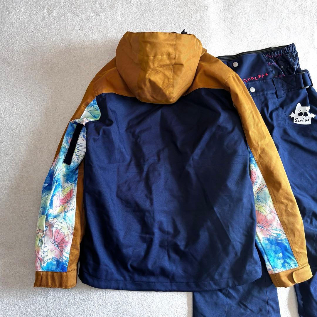 美品　ScoLarスキー・スノーボードウェア　ネイビー×ブラウン