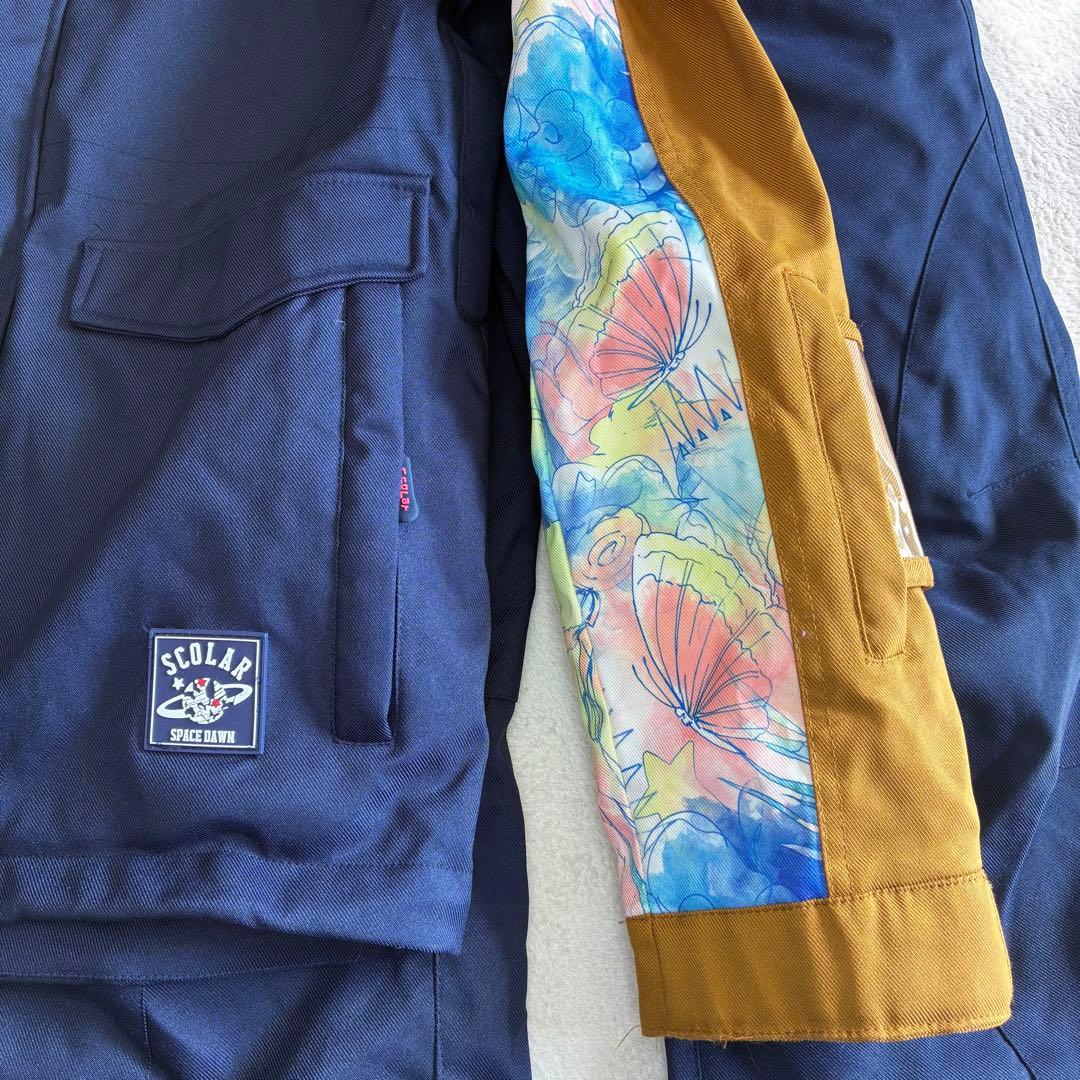 美品　ScoLarスキー・スノーボードウェア　ネイビー×ブラウン