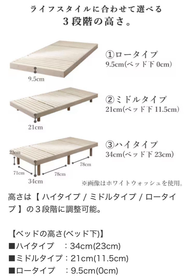 限定価格★【美品】すのこベッド ローベッド 布団干し可！組立簡単！送料込み！