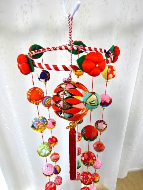 【2】縁起の良い　柳川さげもん　木目込み鞠　吊るし飾り　ハンドメイド　ひな祭り