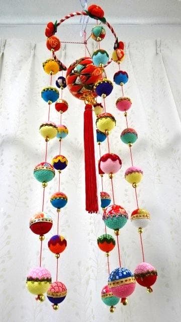 【2】縁起の良い　柳川さげもん　木目込み鞠　吊るし飾り　ハンドメイド　ひな祭り