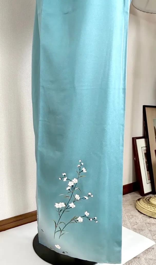 美品 正絹訪問着 落ち着いた寒色系 聡明なお色柄 祝宴 ご披露宴 ご卒業ご入学式