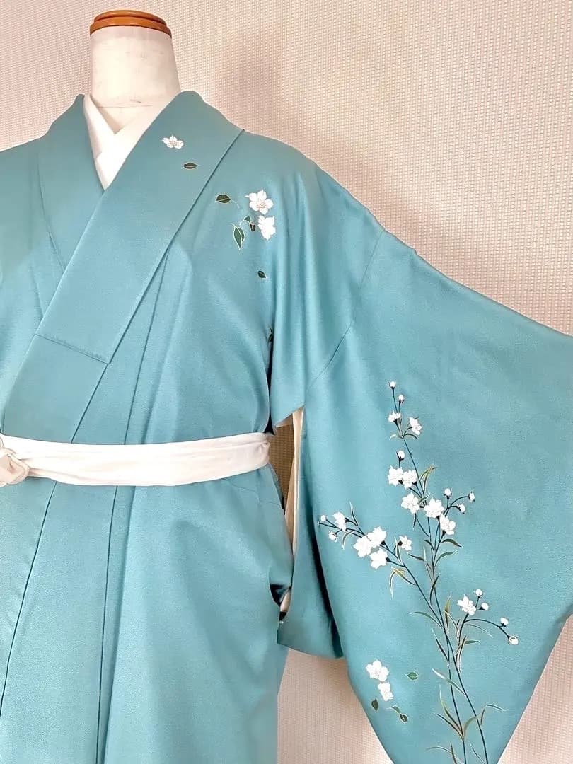 美品 正絹訪問着 落ち着いた寒色系 聡明なお色柄 祝宴 ご披露宴 ご卒業ご入学式