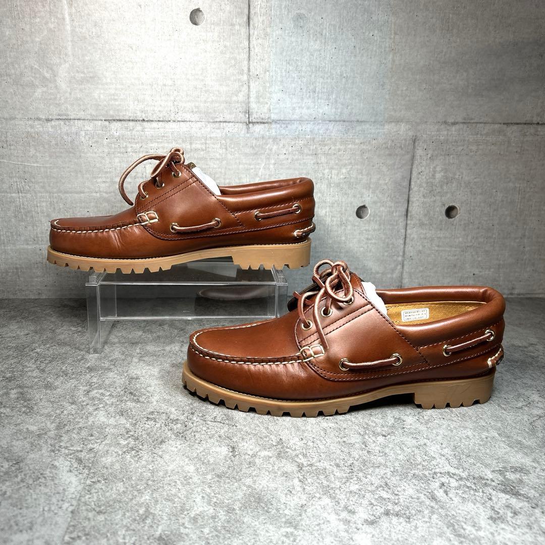 ほぼ新品【リーガル ワースコレクション】デッキシューズ/3eye/革靴/JE38