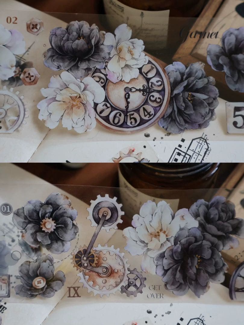 壹洱原创《烟墨白》海外マスキングテープ　マステ 【2375】